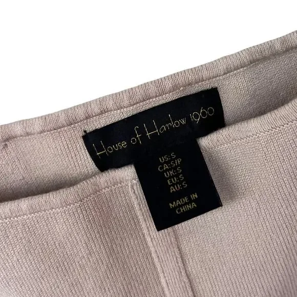 House of Harlow 1960 Ribbed Knit Corset Style Wide Strap Crop Top Size S - Picture 3 of 4